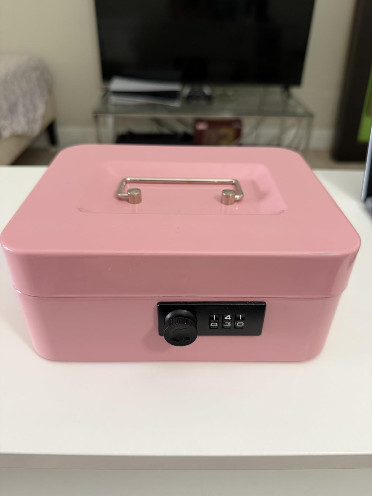 KYODOLED Small Metal Combination Lock Box for Cash and Medication, 7.87