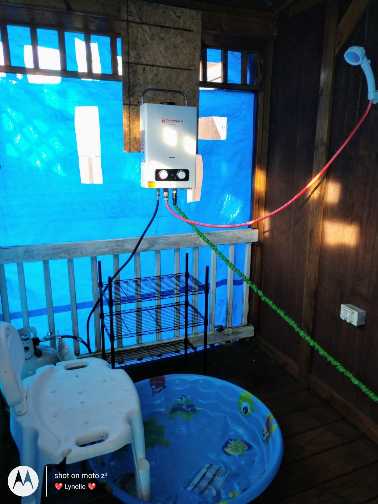 CAMPLUX 1.58 GPM Portable Tankless Water Heater with Water Pump Kit, Propane Water Heater Outdoor with 1.2 GPM Pump, 41,000 BTU, BD158P43 customer photo 2