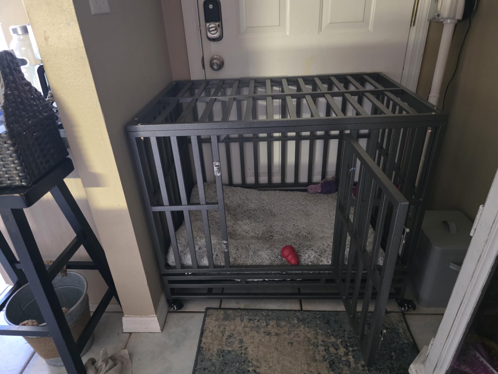 LUCKUP 38 Inch Heavy Duty Dog Cage Metal Kennel and Crate for Large Dogs,Easy to Assemble Pet Playpen with Four Wheels,Black … … customer photo 2