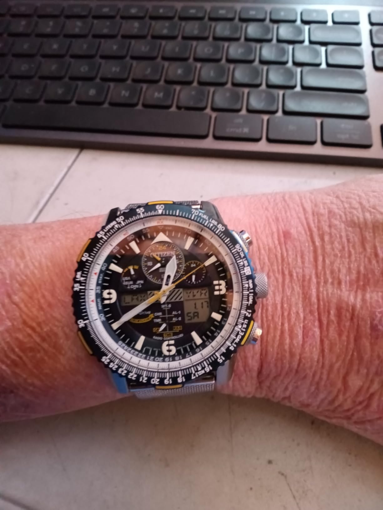 CITIZEN Men's Blue Angels Eco-Drive 45mm Stainless Steel JY8078-01L customer photo 2