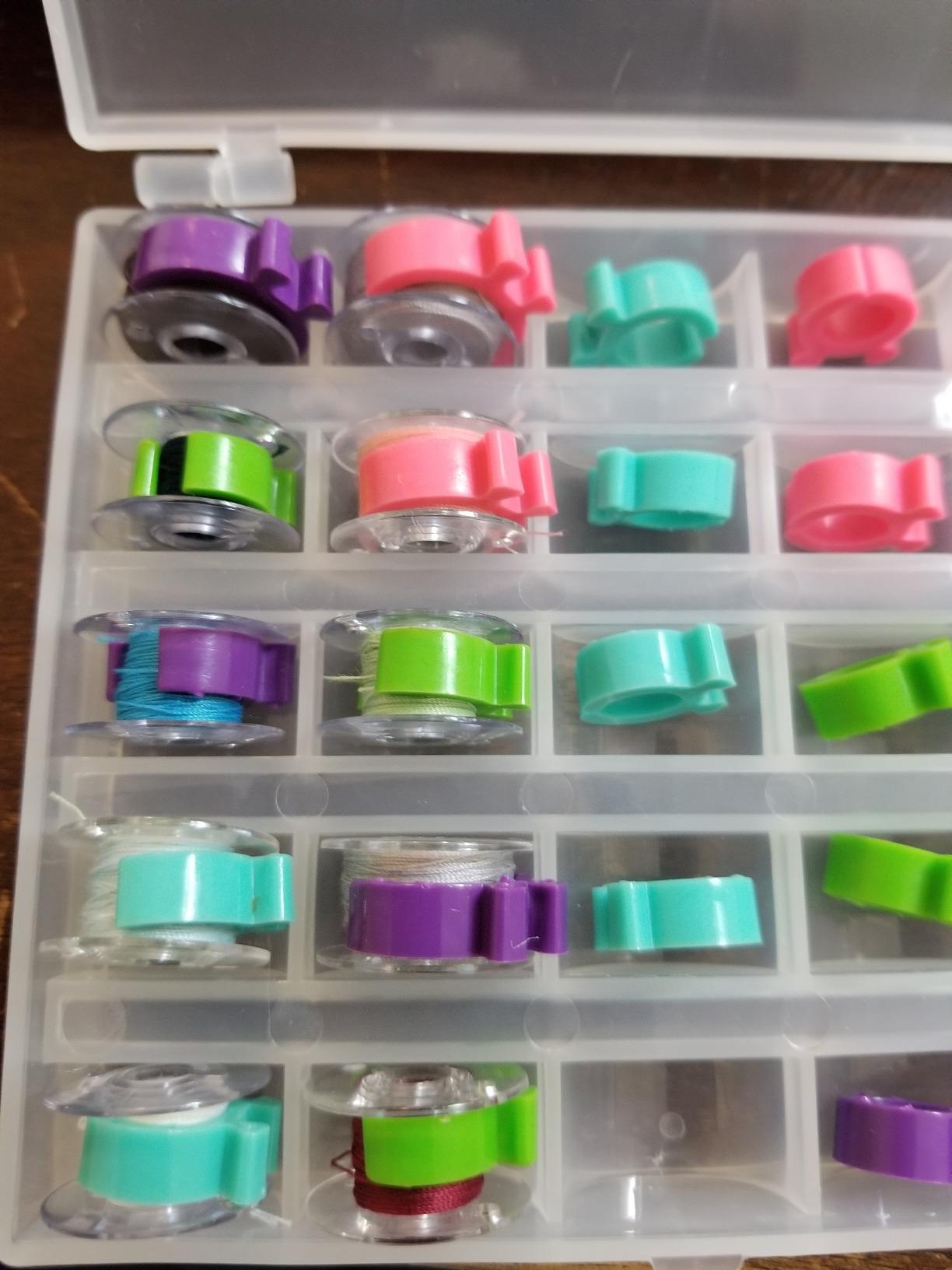 Bobbin Box,LNKA 2 Box Machine Bobbin Organizer Plastic Case for Brother Janome Singer Sewing Machine Holder Container Box customer photo 1