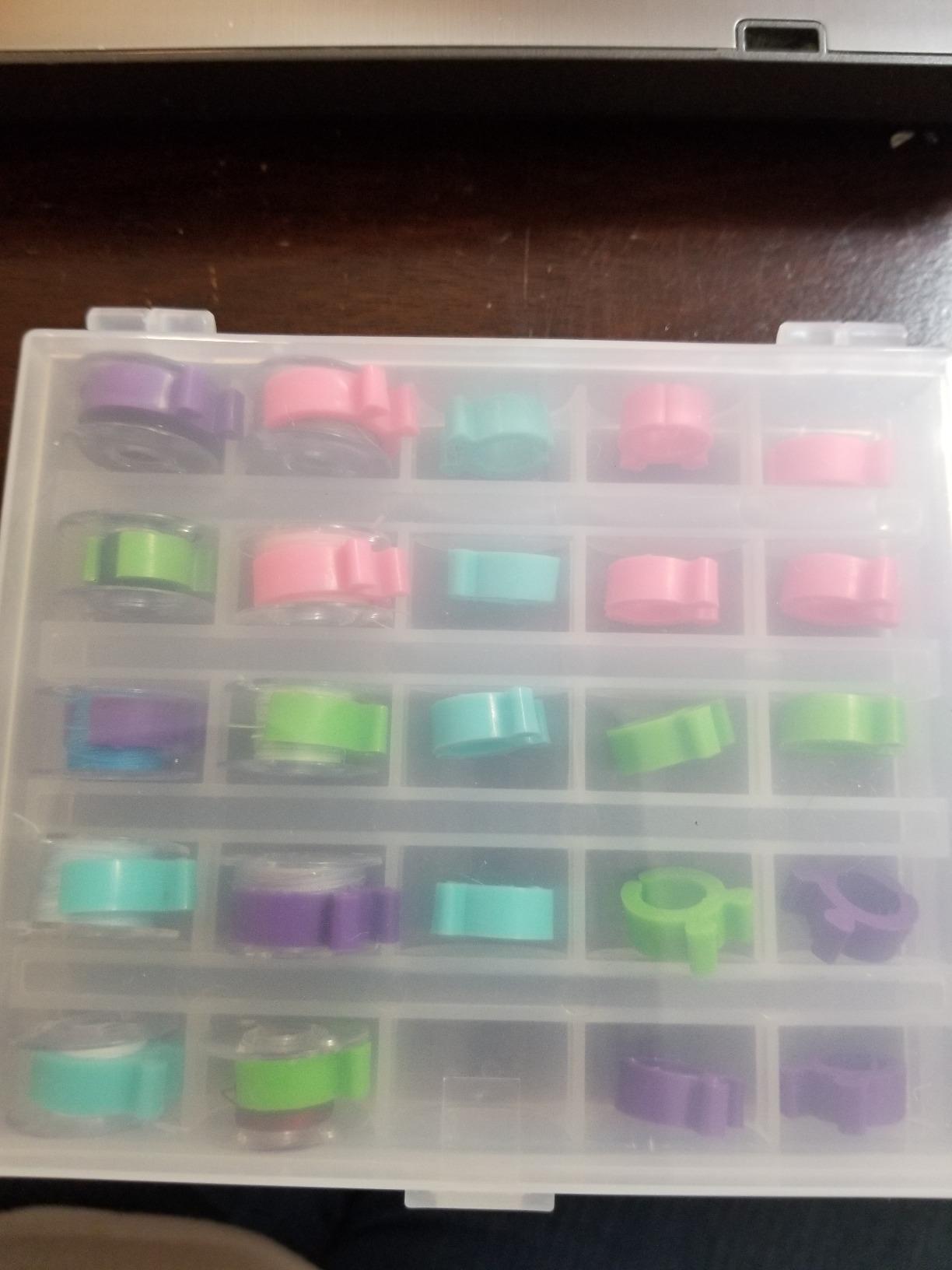Bobbin Box,LNKA 2 Box Machine Bobbin Organizer Plastic Case for Brother Janome Singer Sewing Machine Holder Container Box customer photo 2