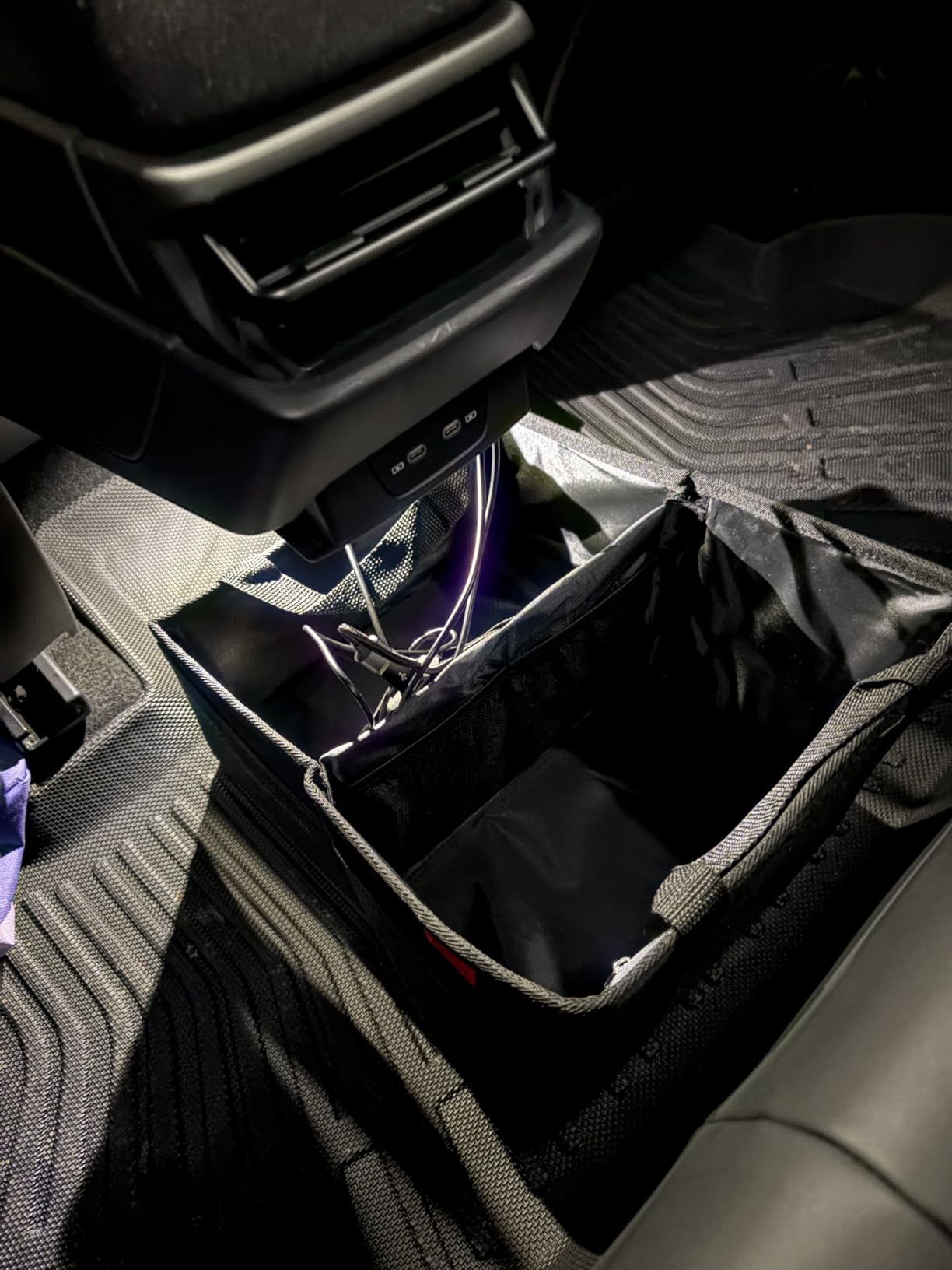 YOOFAN Car Seat Organizer - Passenger Seat Organizer, Collapsible Small Car Seat Storage Organizer for Console Front/Back, Automotive Backseat Organizer with Belt 4 Cup Holders for Kids Accessories customer photo 2