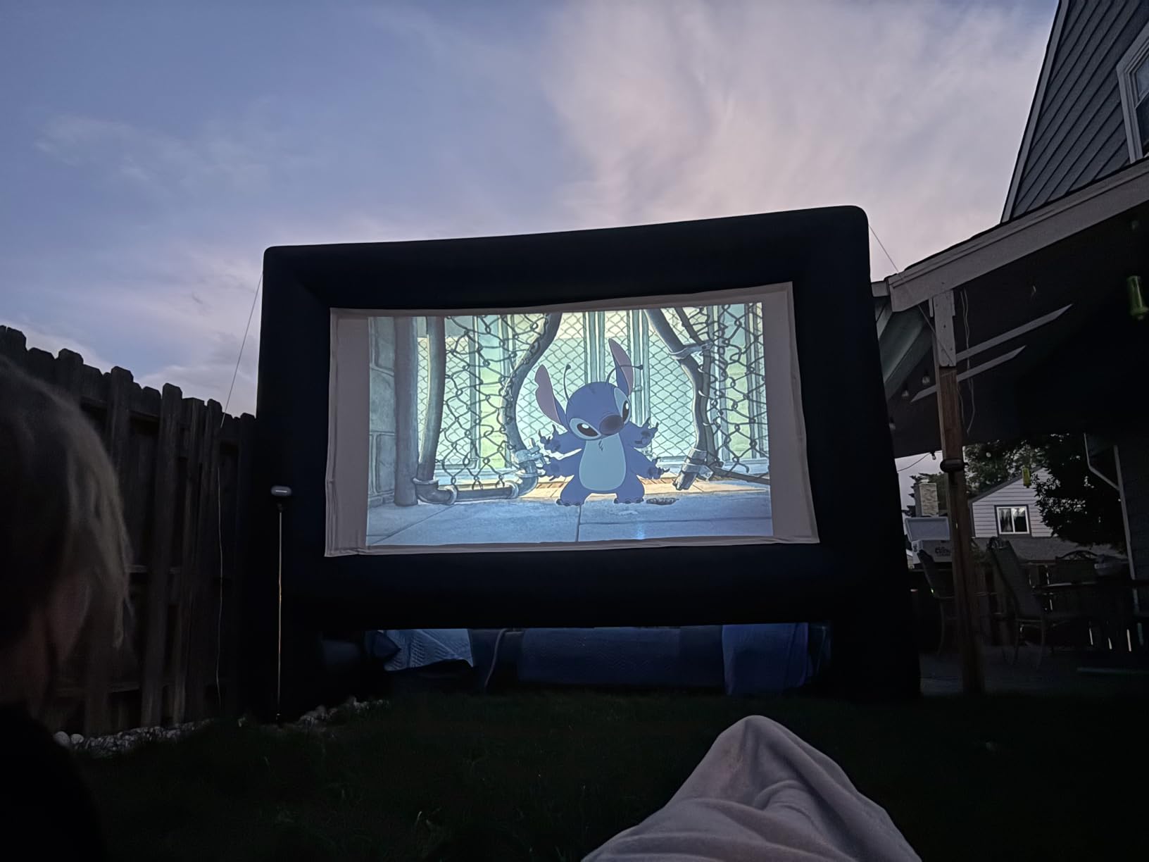 XHYCPY 16ft Inflatable Movie Screen with Air Blower Storage Bag - Front/Rear Projection, Easy Set Up for Backyard Movie Night, Theme Parties, Celebrations customer photo 2