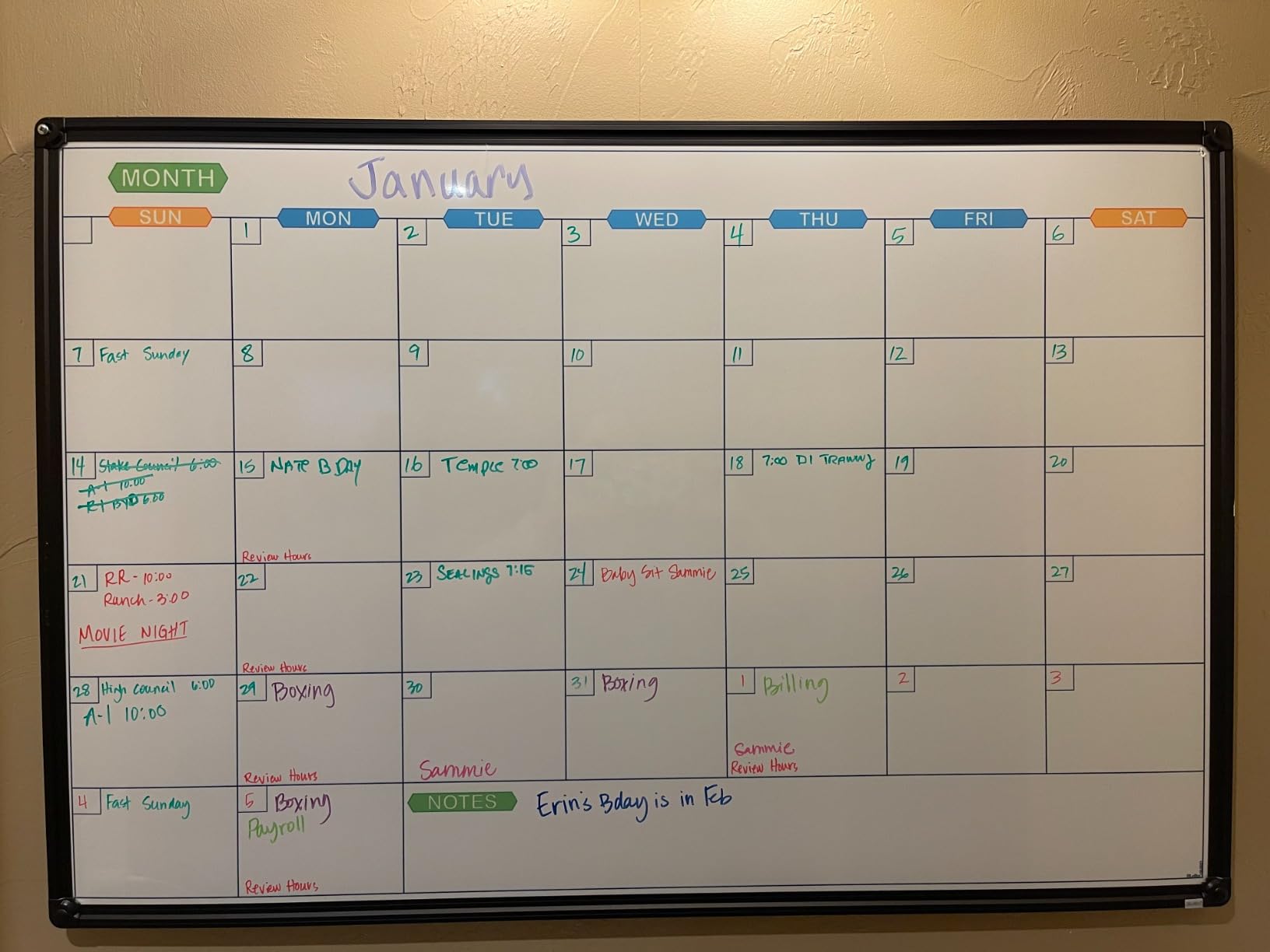 JILoffice Dry Erase Calendar Whiteboard, Magnetic Month Board 36 x 24 Inch customer photo 2