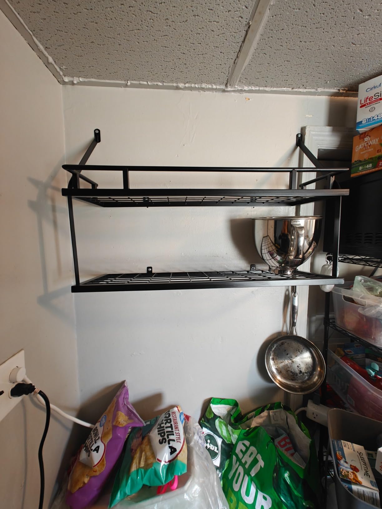 KES 30-Inch Kitchen Pot Rack - Mounted Hanging Rack for Kitchen Storage and Organization - Matte Black 2-Tier Wall Shelf with Guard Rail for Pots and Pans Organizer with 12 Hooks - KUR215S75B-BK customer photo 1