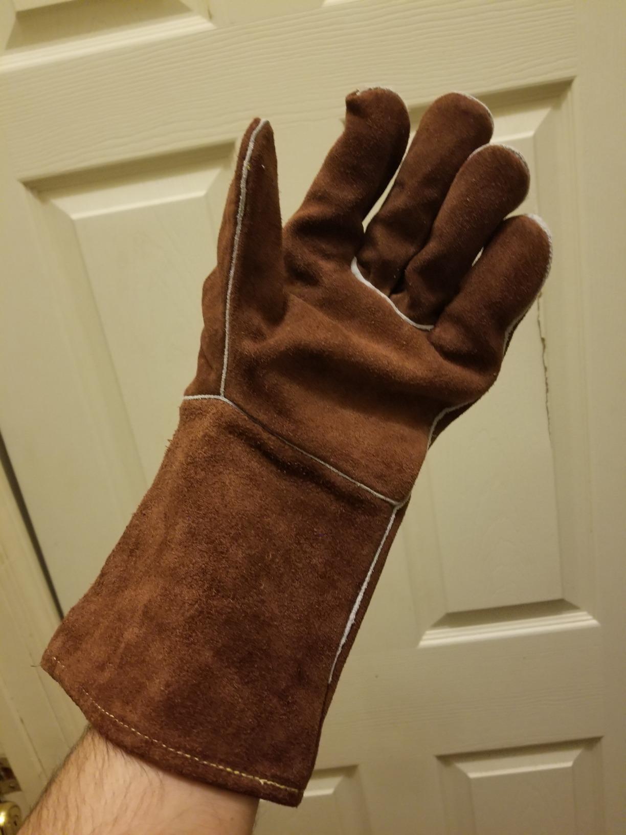 eletecpro Genuine Cowhide Leather Welding Apron for Workshop Use, Brown customer photo 2