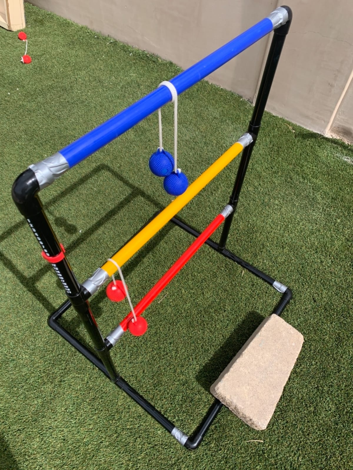Ladder Toss Outdoor Game Set - Win SPORTS Indoor Ladder Ball Toss Game with 6 Weighted Bolos, Carrying Case and Sand Weighted PVC Piping,Games for Adults, Kids, Family customer photo 1