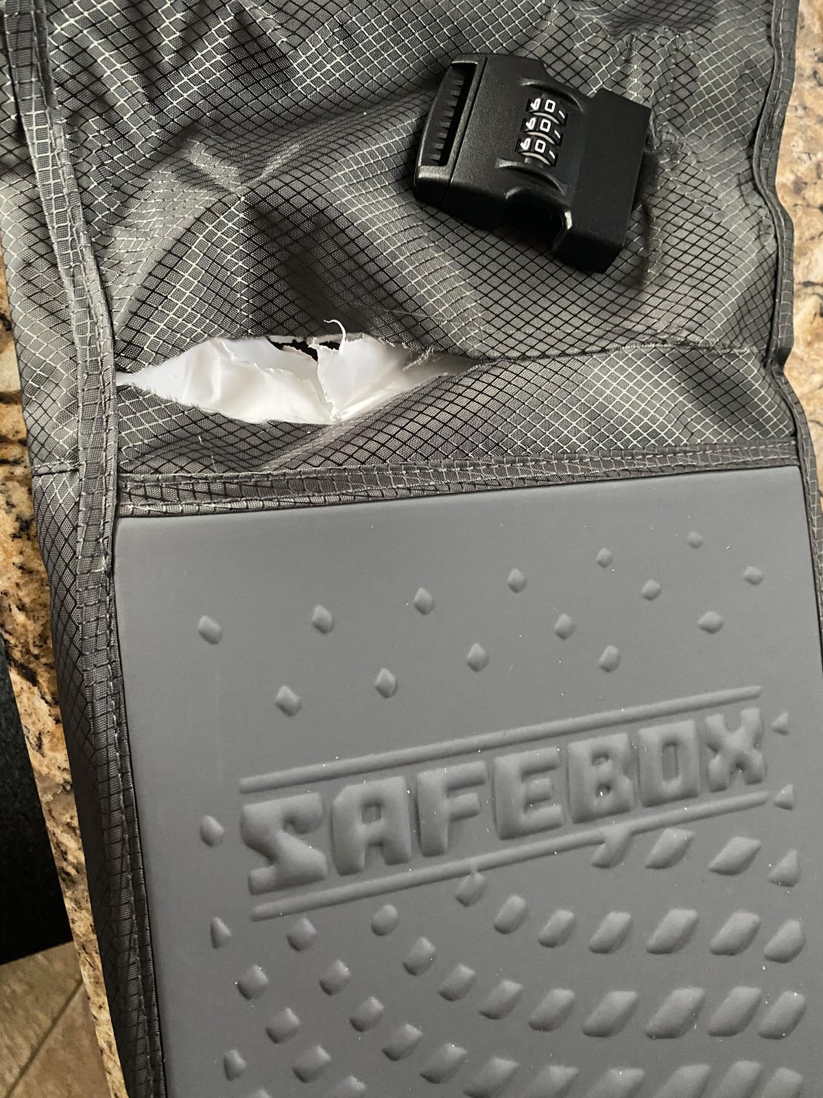 Lewis N. Clark Safebox Portable Safe with Anti Theft Combination Lock and Slash Resistant Material to Protect Wallet, iPhone and Valuables at the Beach, Pool, Camping + Hotel, Small customer photo 1