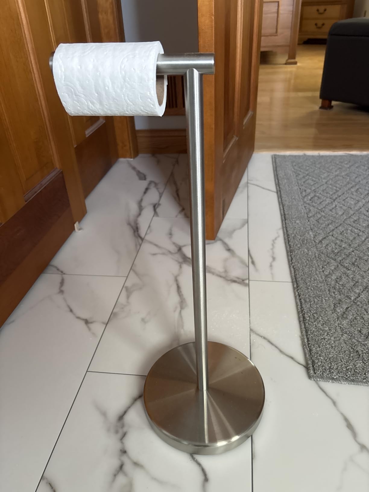 KES Bathroom Toilet Paper Holder Stand Modern Tissue Roll Holder SUS304 Stainless Steel Rustproof Freestanding 20.2