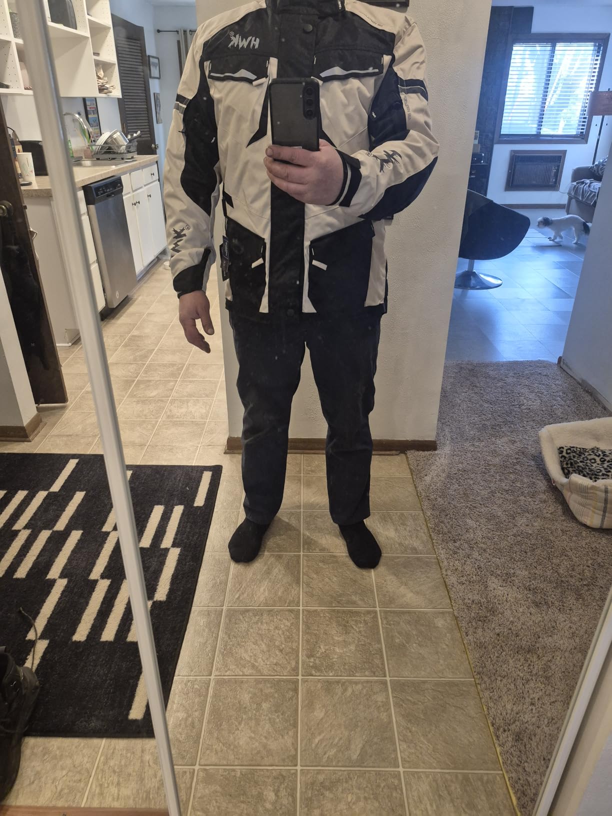HWK Adventure Motorcycle Jacket Men with CE Armor, 600D Cordura, All-Season customer photo 2
