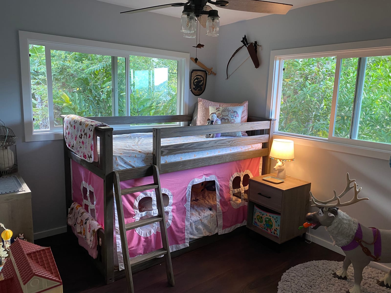 Max & Lily Twin Over Twin Low Bunk Bed, Blue customer photo 1