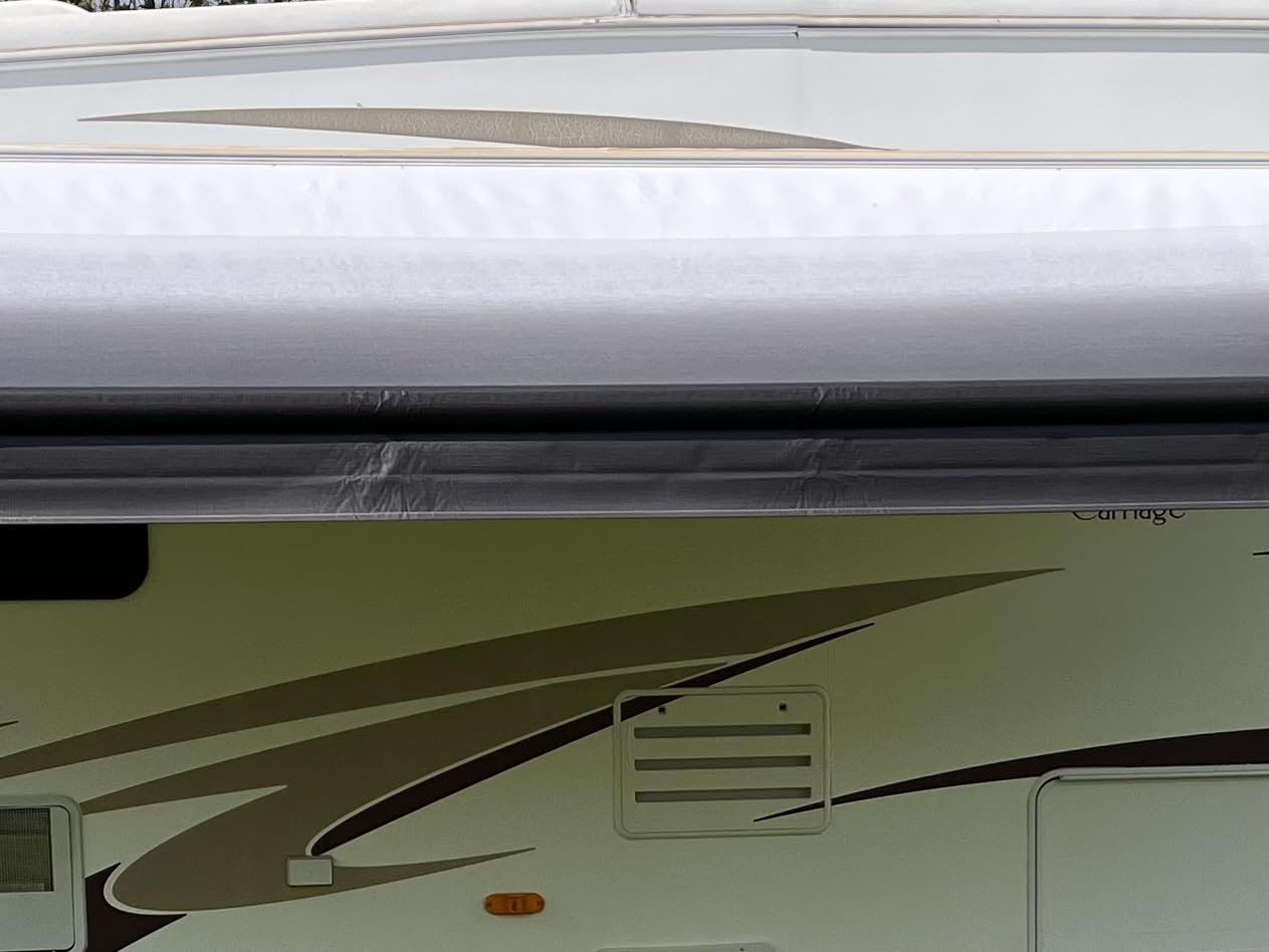 ShadePro - RV Awning Fabric Replacement - Premium Grade Weatherproof Vinyl - Universal Outdoor Canopy for Camper, Trailer, and Motorhome Awnings - Charcoal Fade - 16' (Fabric 15' 2