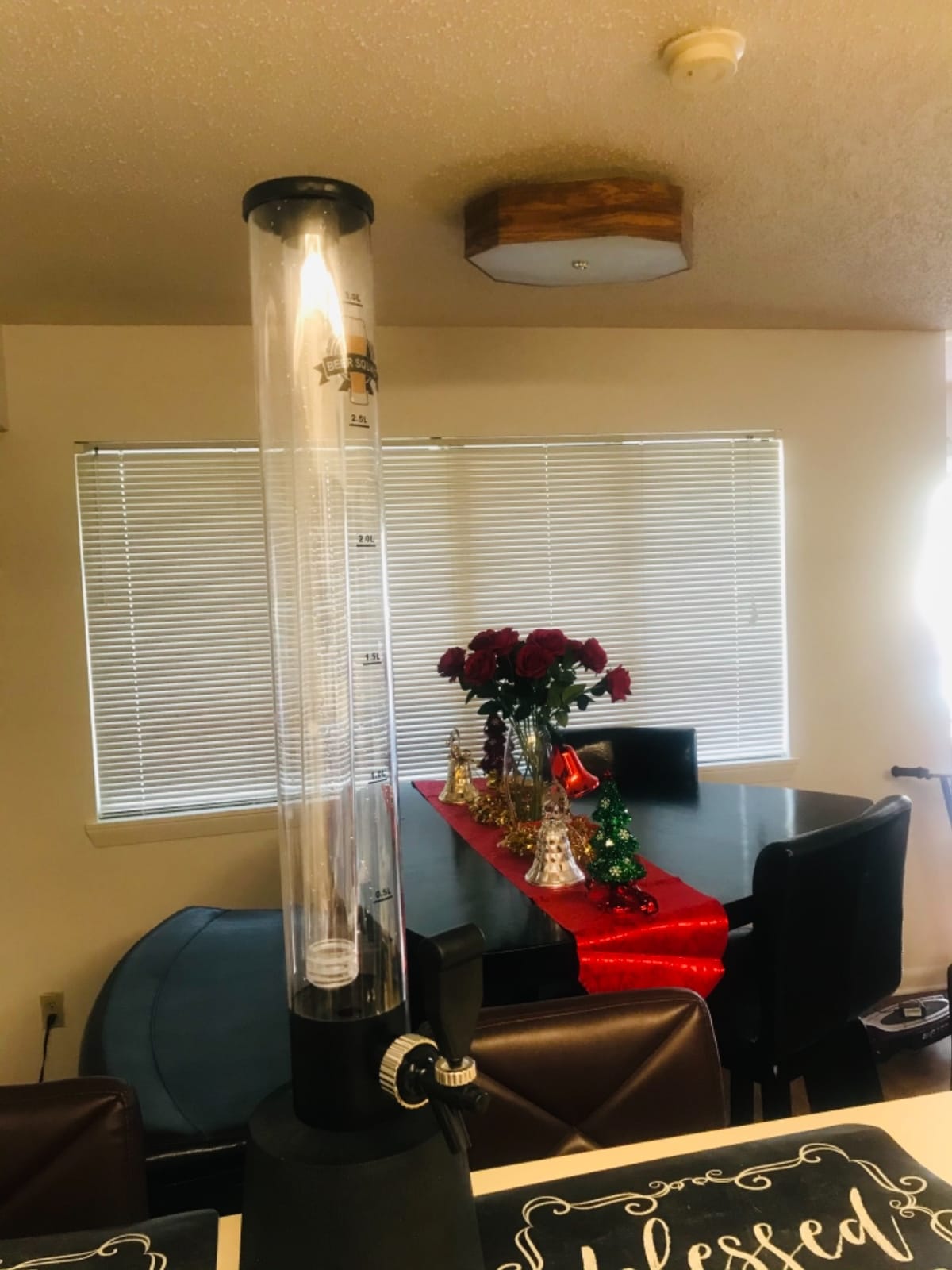 BeerSquad Beer Tower - 3L 100 oz. Clear Beverage Tower Dispenser with Included Ice Tube, Easy Clean, Dual Action Integrated Tap customer photo 1