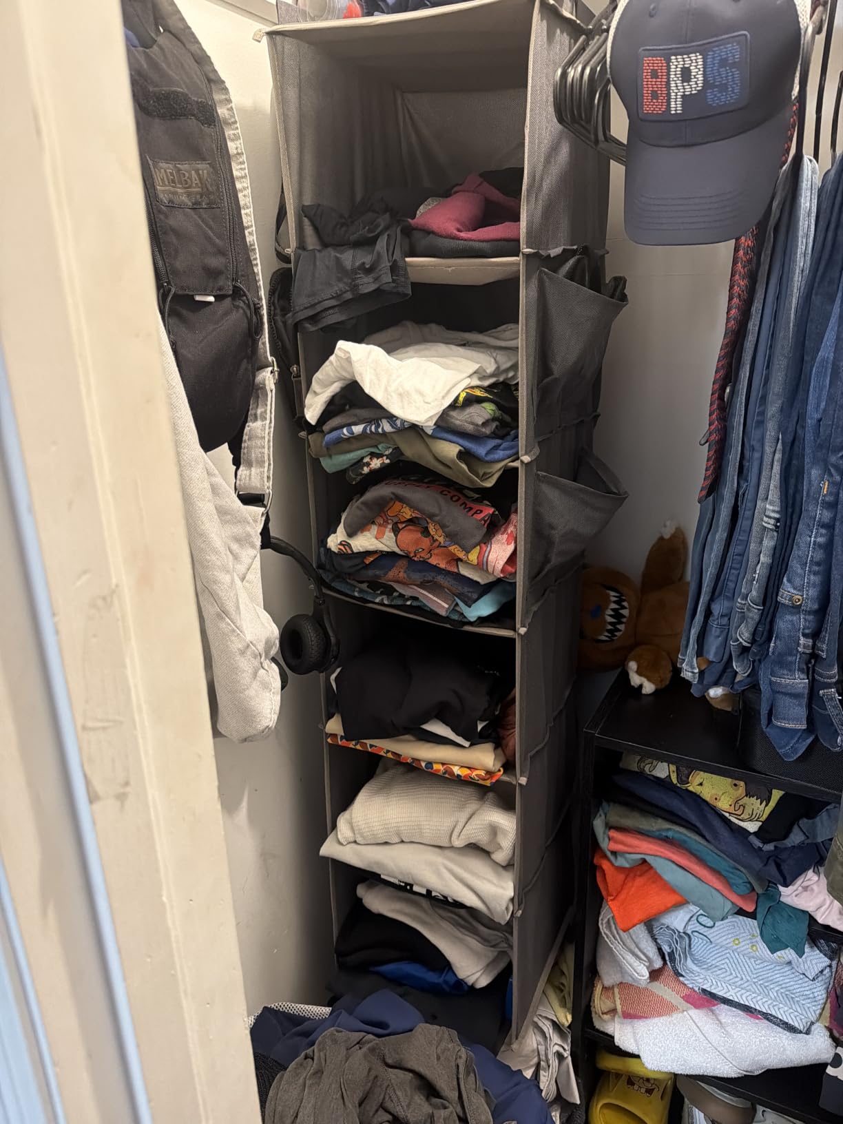 YOUDENOVA Hanging Closet Organizer and Storage, 6-Shelf, Beige customer photo 2