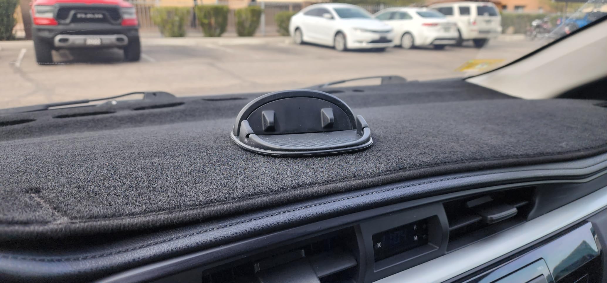 Loncaster Car Phone Holder, Car Phone Mount Silicone Car Pad Mat for Various Dashboards, Slip Free Desk Phone Stand Compatible with iPhone, Samsung, Android Smartphones, GPS Devices and More, Black customer photo 1
