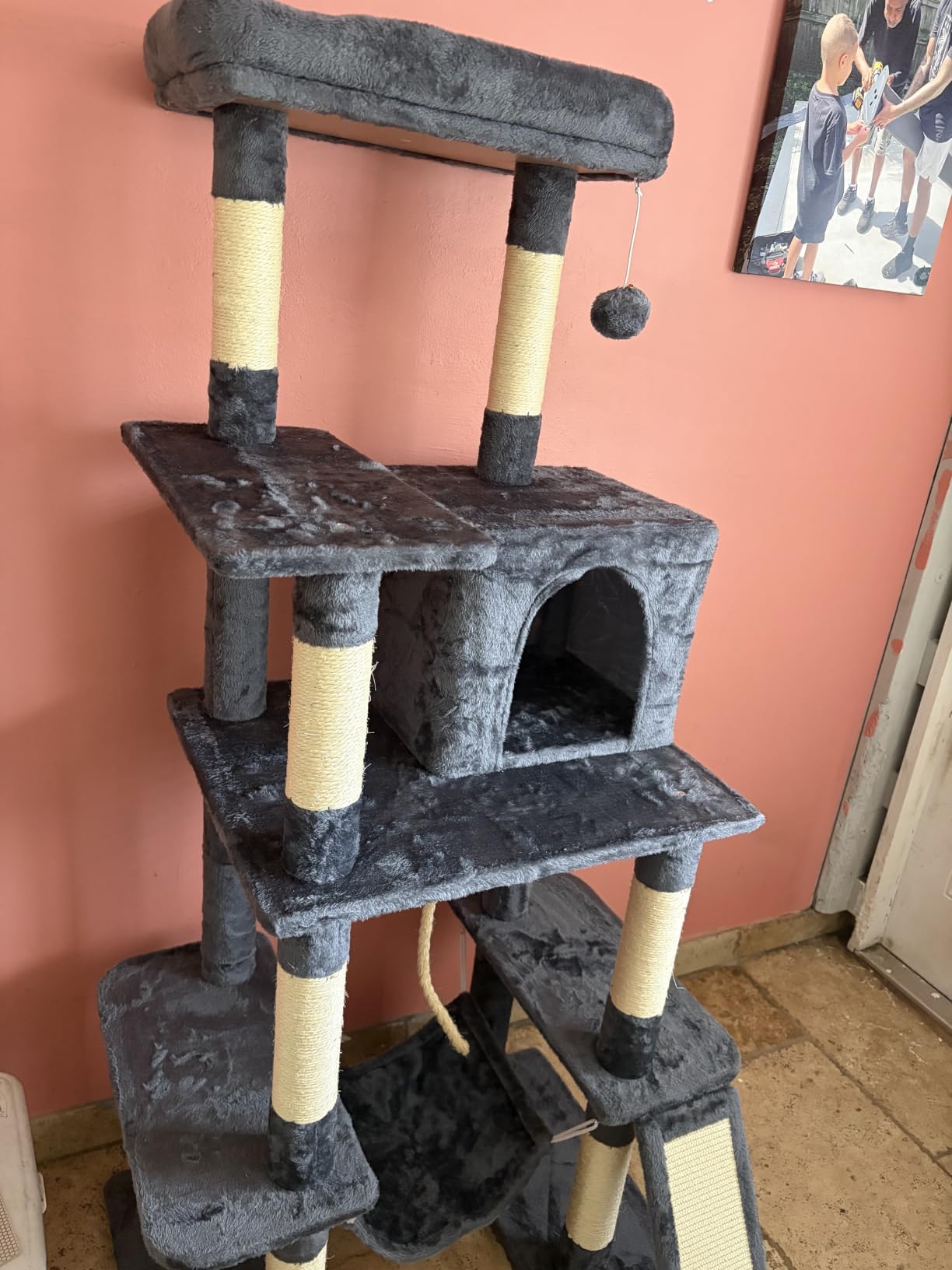 Yaheetech 63in Sturdy Large Cat Tree for Indoor Heavy Cats, Tall Tower customer photo 2