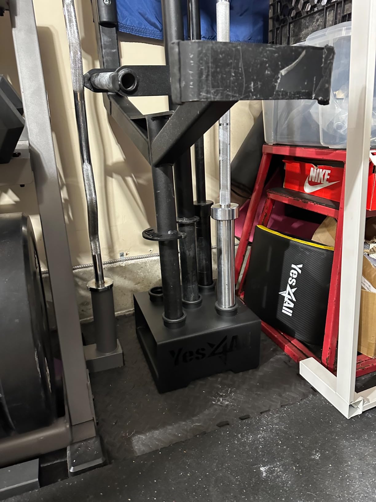 Yes4All Vertical Storage Rack, Home Gym Organizer, Barbell & Dumbbell Rack for 2-inch Olympic & Curl Bars customer photo 1