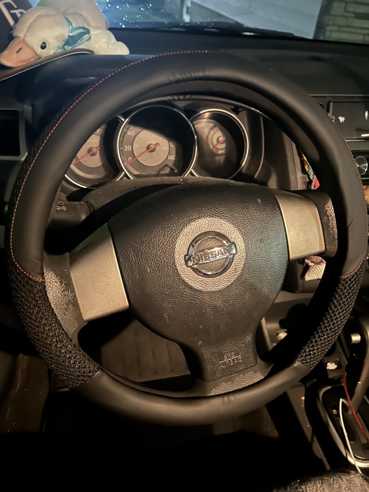 KAFEEK Steering Wheel Cover, Cooling Ice Silk Leather, 15 Inch, Black customer photo 1