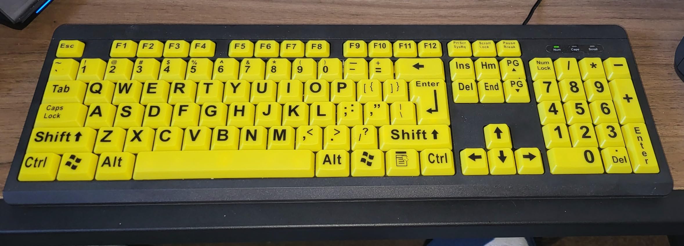 Large Print Computer Keyboard,Wired USB Keyboard High Contrast Big Print Letter with Yellow Keys High Contrast Yellow Keyboard Makes Type Easy customer photo 1