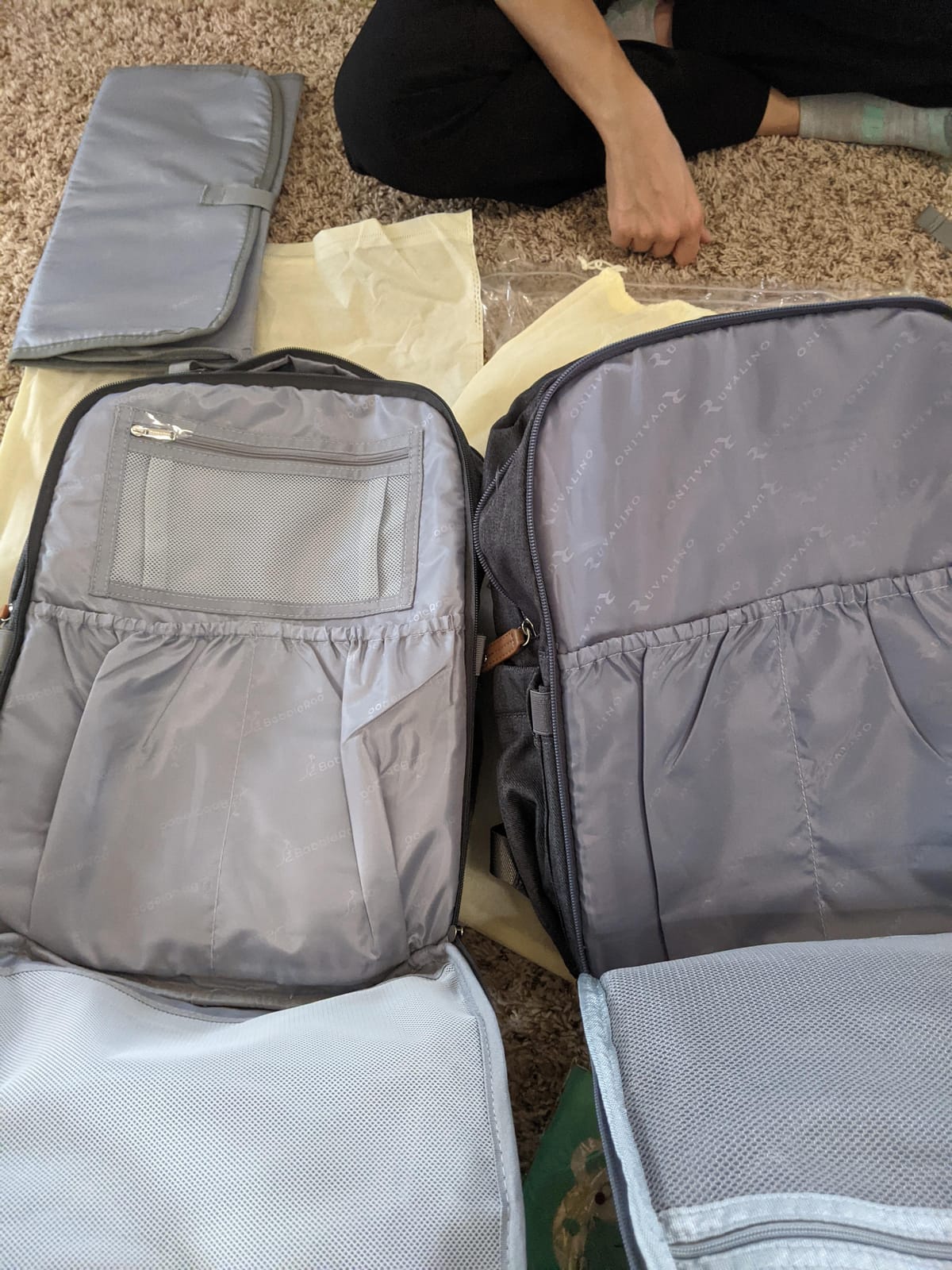 BabbleRoo Diaper Bag Backpack - Baby Essentials Travel Tote - Multi Function Water Resistant Diaper Bag, Travel Essentials Baby Bag with Changing Pad, Stroller Straps & Pacifier Case - Dark Gray customer photo 2