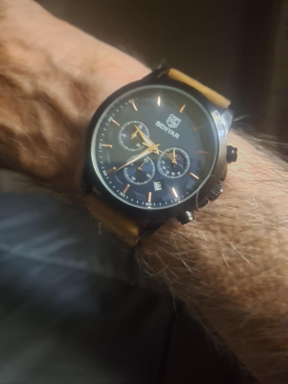 BENYAR Mens Watches Analog Quartz Chronograph Waterproof Wrist Watches for Men Fashion Business Work Casual Sport Designer Dress Watch with Calendar Elegant Gifts for Men customer photo 1