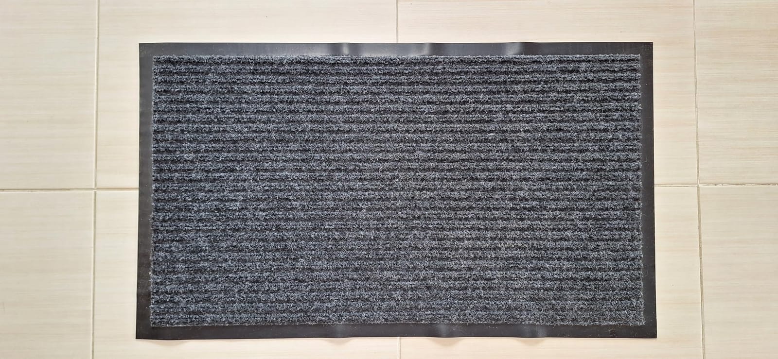 Front Door Mat, Indoor Outdoor Welcome Entryway Doormat, 30x17 Steel Gray customer photo 1
