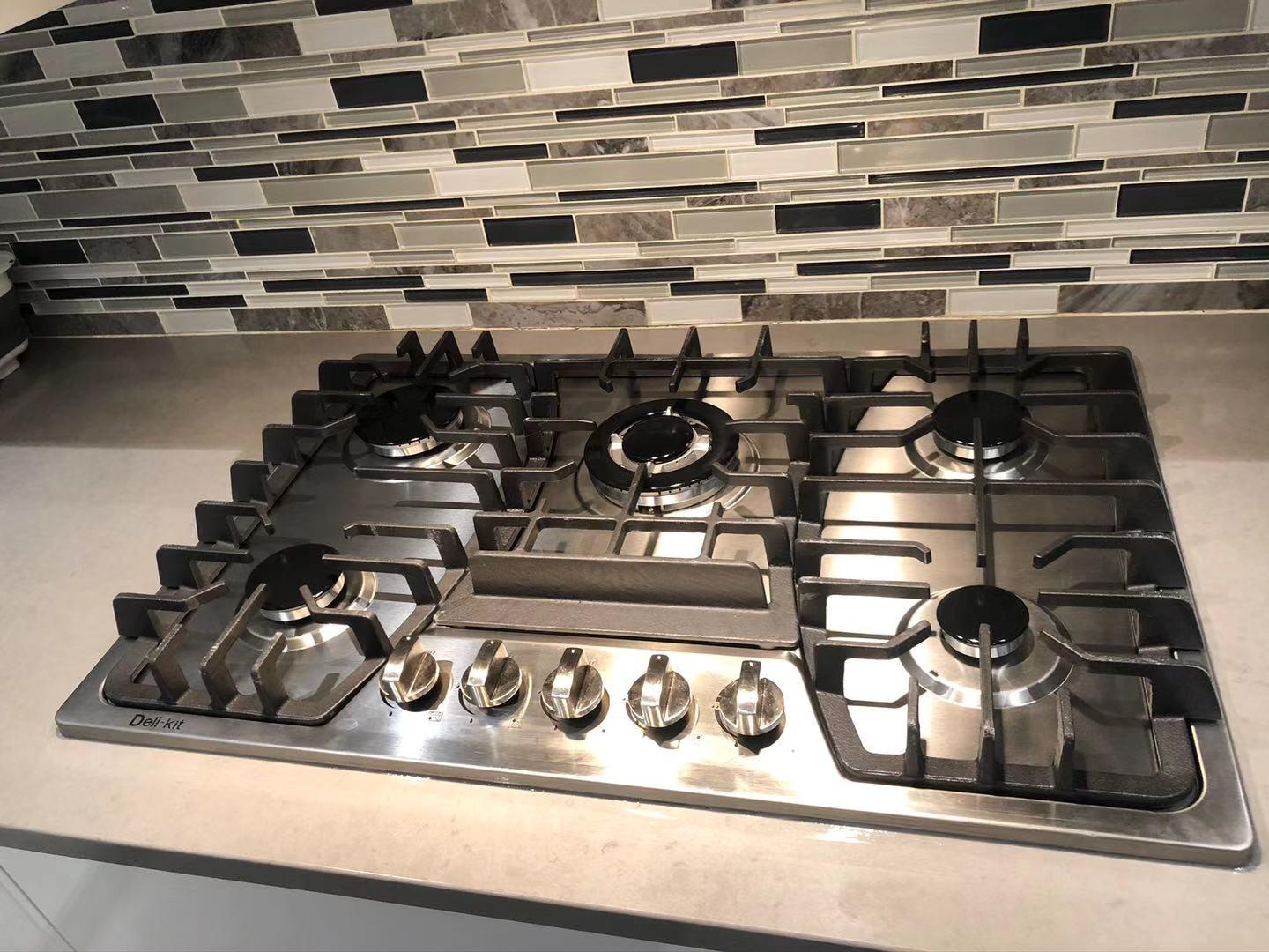 30 Inch Gas Cooktop - Dual Fuel Sealed 5 Burners Built-In Stainless Steel Hob DK257-A03 customer photo 1
