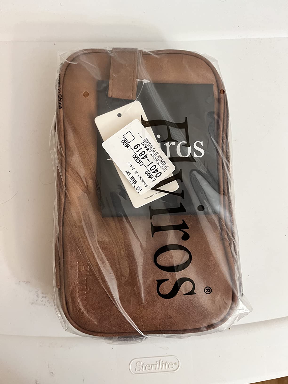 Elviros Toiletry Bag for Men PU Leather Shaving Dopp Kit (Large,Brown) customer photo 1