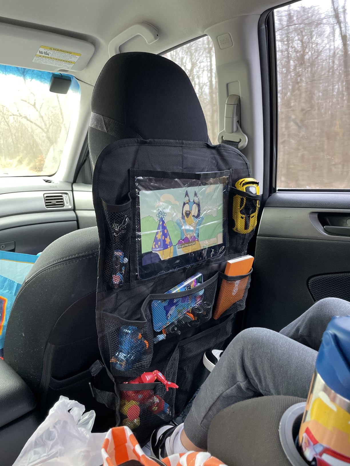 ONE PIX Backseat Car Organizer Mats Back Seat Organizers and Storage Bag with Touch Screen Tablet Holder for Kids Toddlers Car Seats, Travel Accessories, Road Trip Essentials Kids customer photo 2
