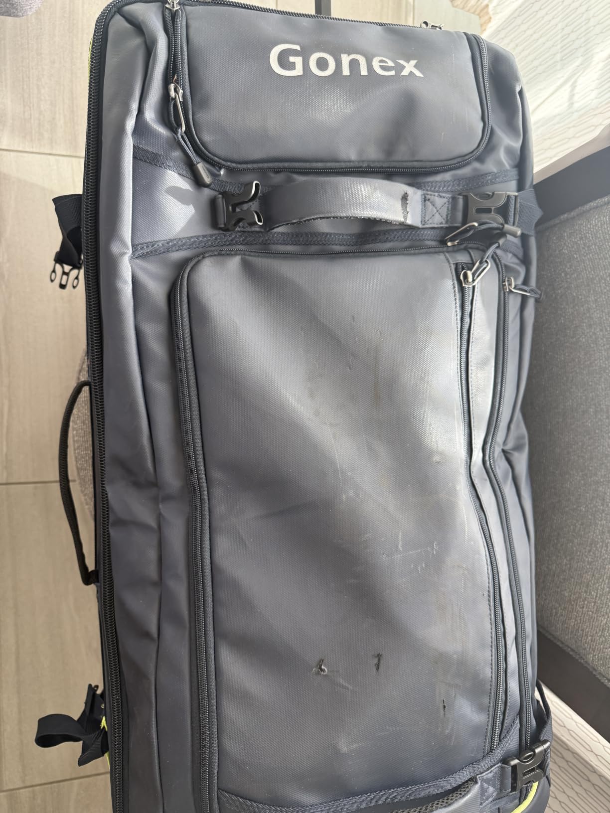 Gonex Rolling Duffle Bag with Wheels, Waterproof PVC Luggage, 33 in, Olive customer photo 1
