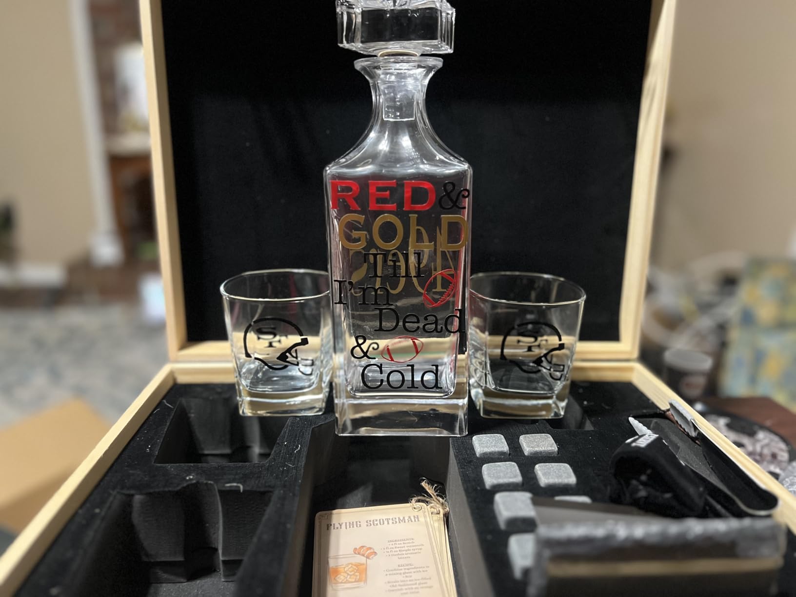 Whiskey Decanter Set for Men, Bourbon Decanter, Glasses & Whiskey Stones customer photo 1
