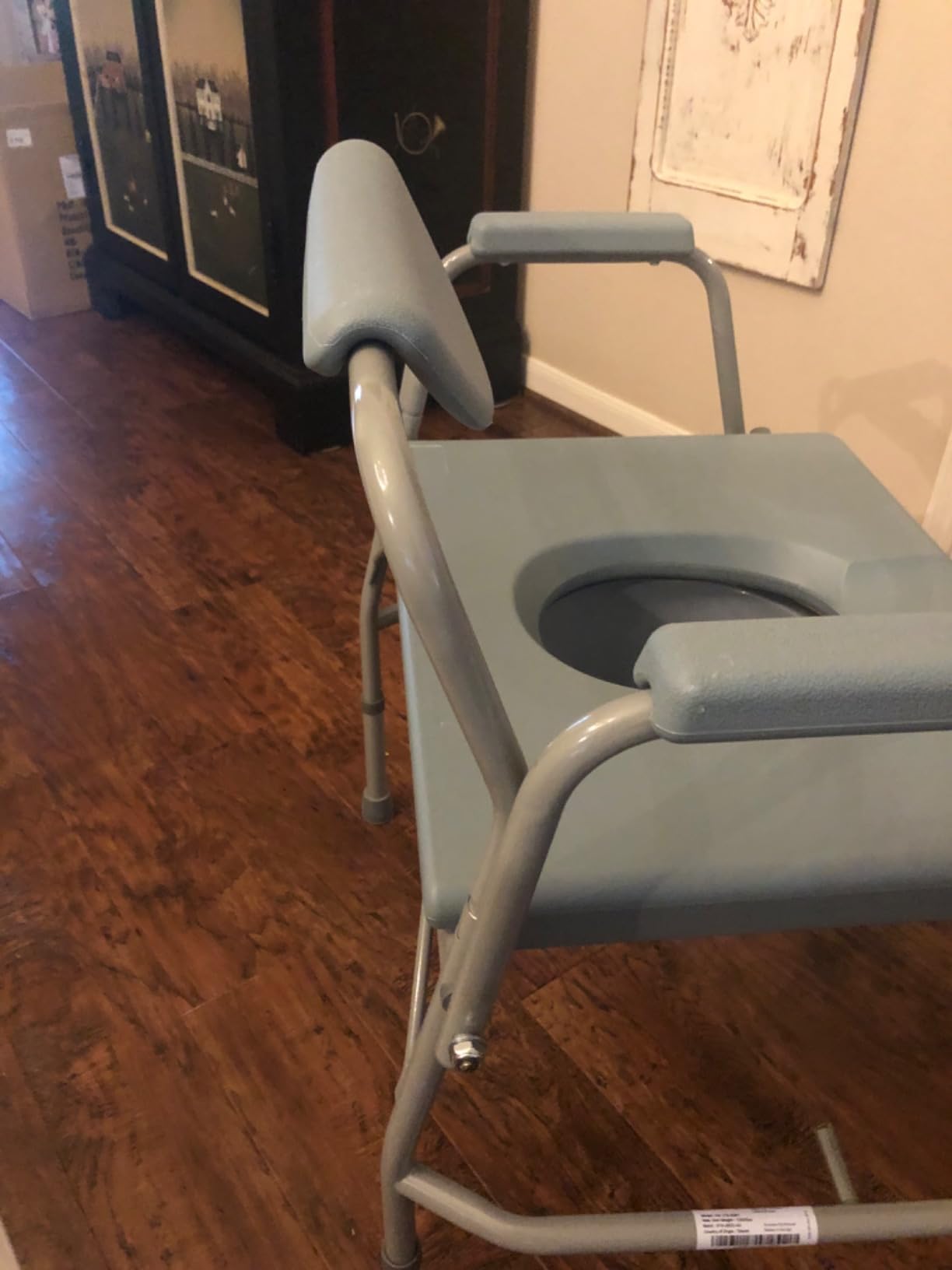 Homecraft Deluxe Bariatric Drop Arm Commode, 1000 lb Weight Capacity, Extra Wide Seat with Adjustable Height, Bedside or Over Toilet Use, Drop Arms for Easy Transfers, Includes Splash Guard & Bucket customer photo 2