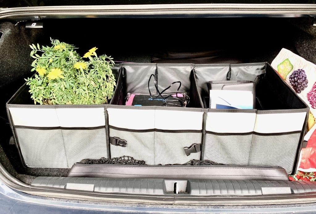 Simniam Car Trunk Organizer with Insulated Grocery Bag- 110L High Capacity Car Storage Box, with 4 Compartments, Reflective Strip, Cover, for Auto, SUV, Truck, Minivan customer photo 2