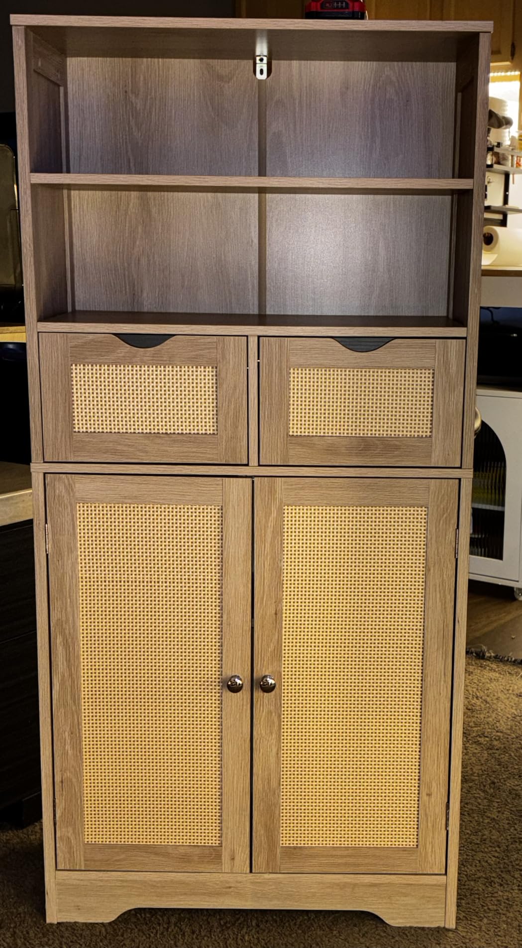 Iwell Bathroom Storage Cabinet with 2 Drawers, Small Kitchen Pantry Cabinet customer photo 2