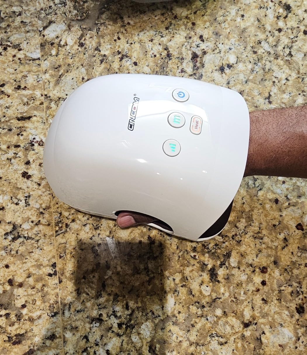 CINCOM Cordless Hand Massager with Heat and Compression, White customer photo 1