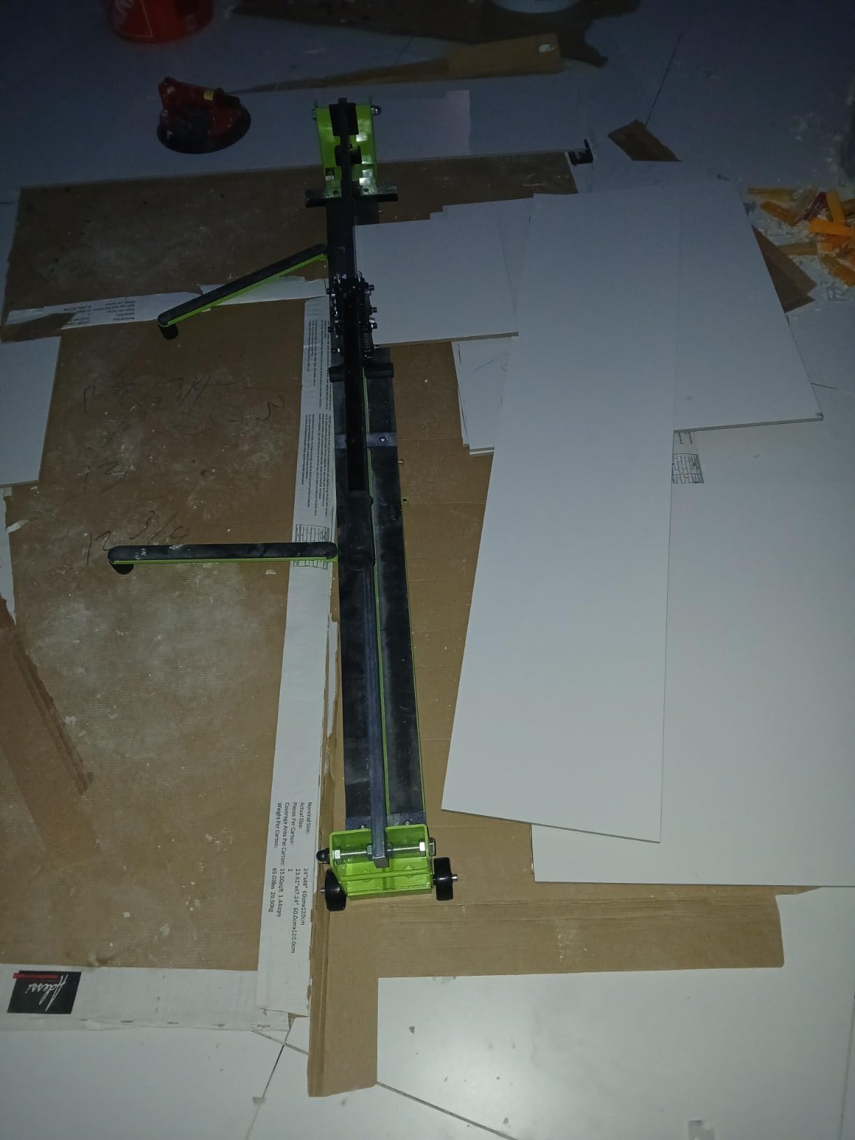 Tile Cutter 32 Inch Manual Tile Cutter 1.4 Inch Tile Cutting Machine Ceramic Porcelain Tile Cutter w/Laser Guide All-Steel Frame and Bonus Spare Cutter Wheels Tile Cutter Hand Tool customer photo 1