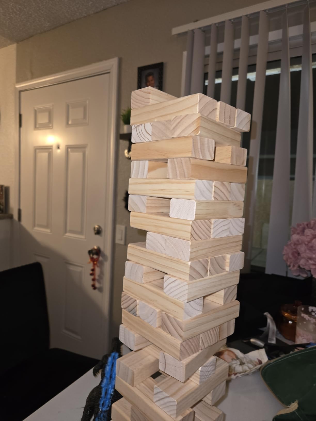 ApudArmis 60 Pcs Tumble Tower, Pine Wooden Stacking Game Up to 3.2Ft customer photo 1