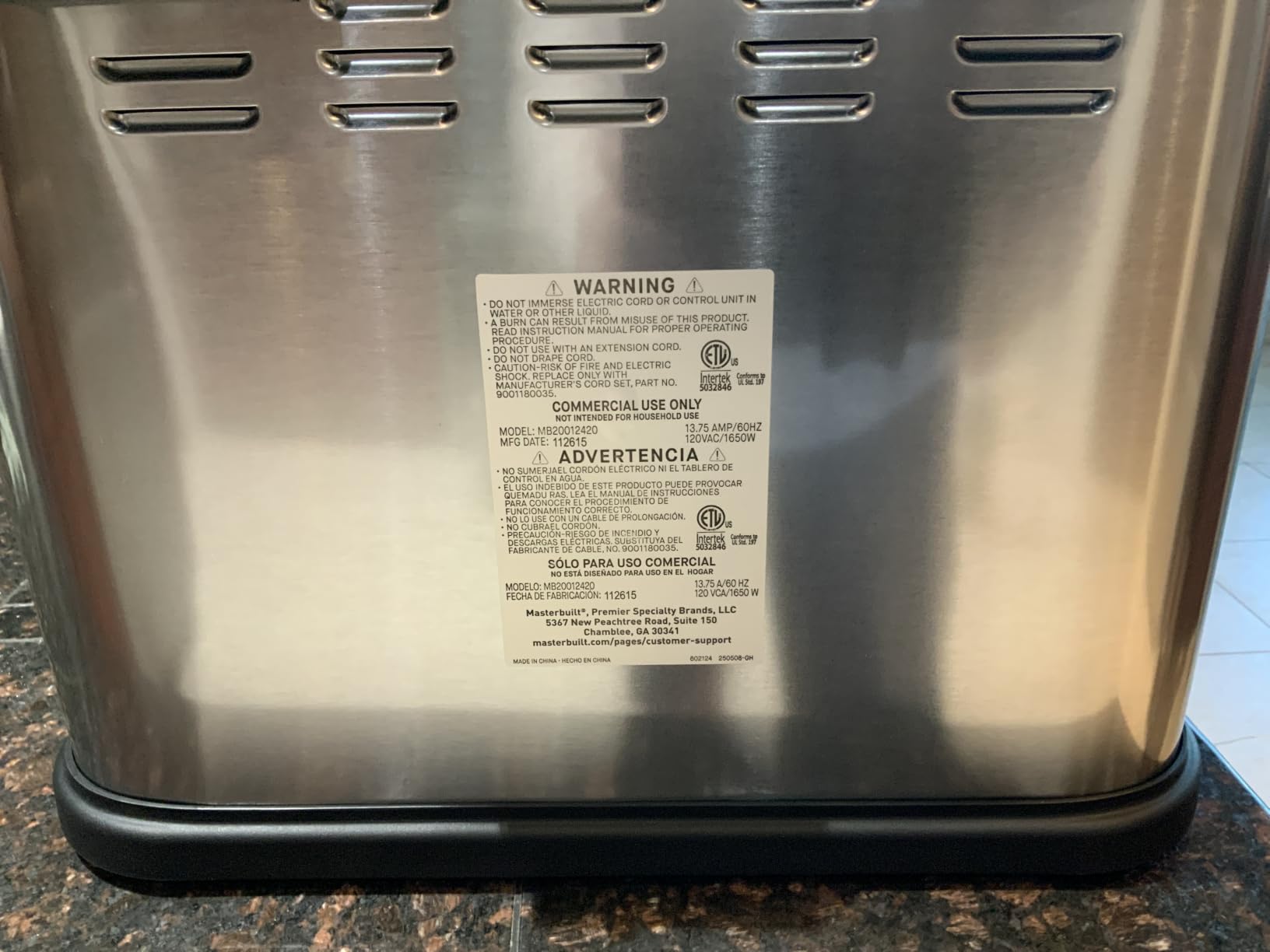 Masterbuilt® 3-in-1 10 Liter XL Electric Turkey Fryer plus Boiler and Steamer Combination with Drain Basket and Breakaway Safety Cord in Stainless Steel customer photo 2