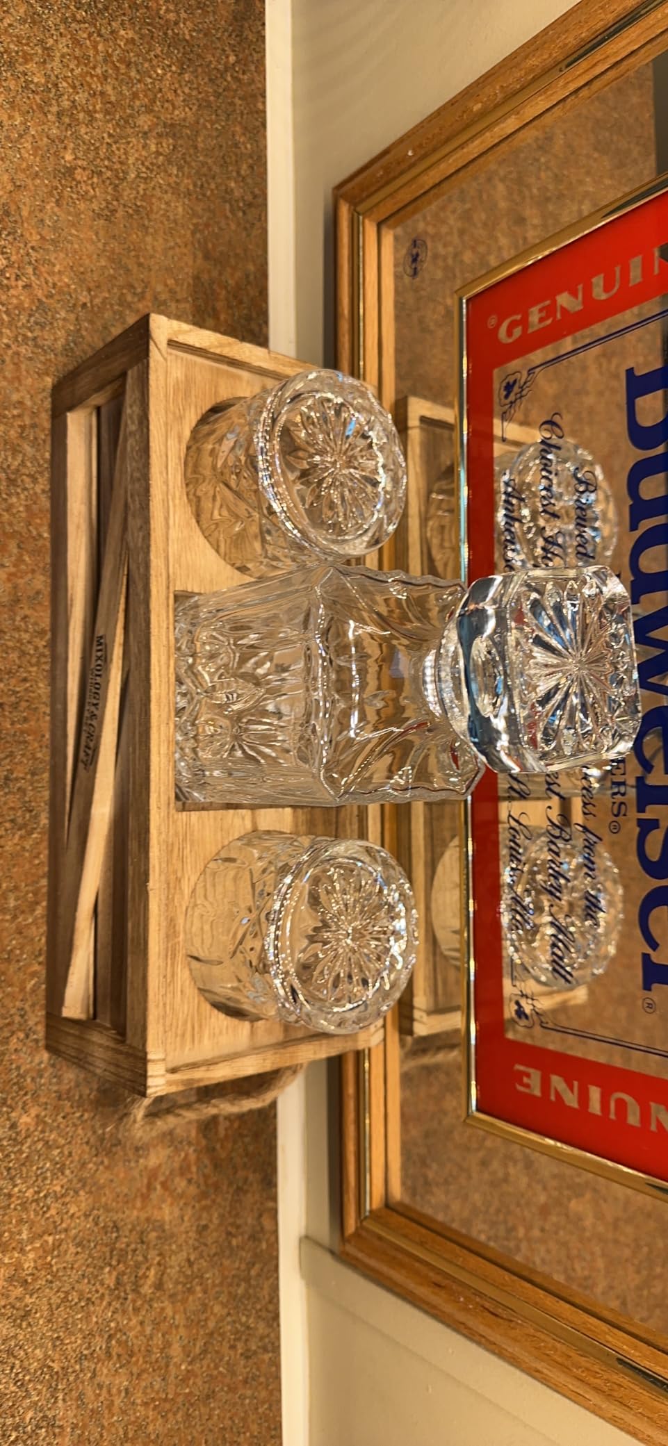 Mixology & Craft Crystal Whiskey Decanter Set 24oz With Glasses & Chilling Stones – Features Stainless Steel Whiskey Balls, Slate Coasters, Metal Tongs & Recipe Cards – Ideal Gift for Fathers customer photo 2