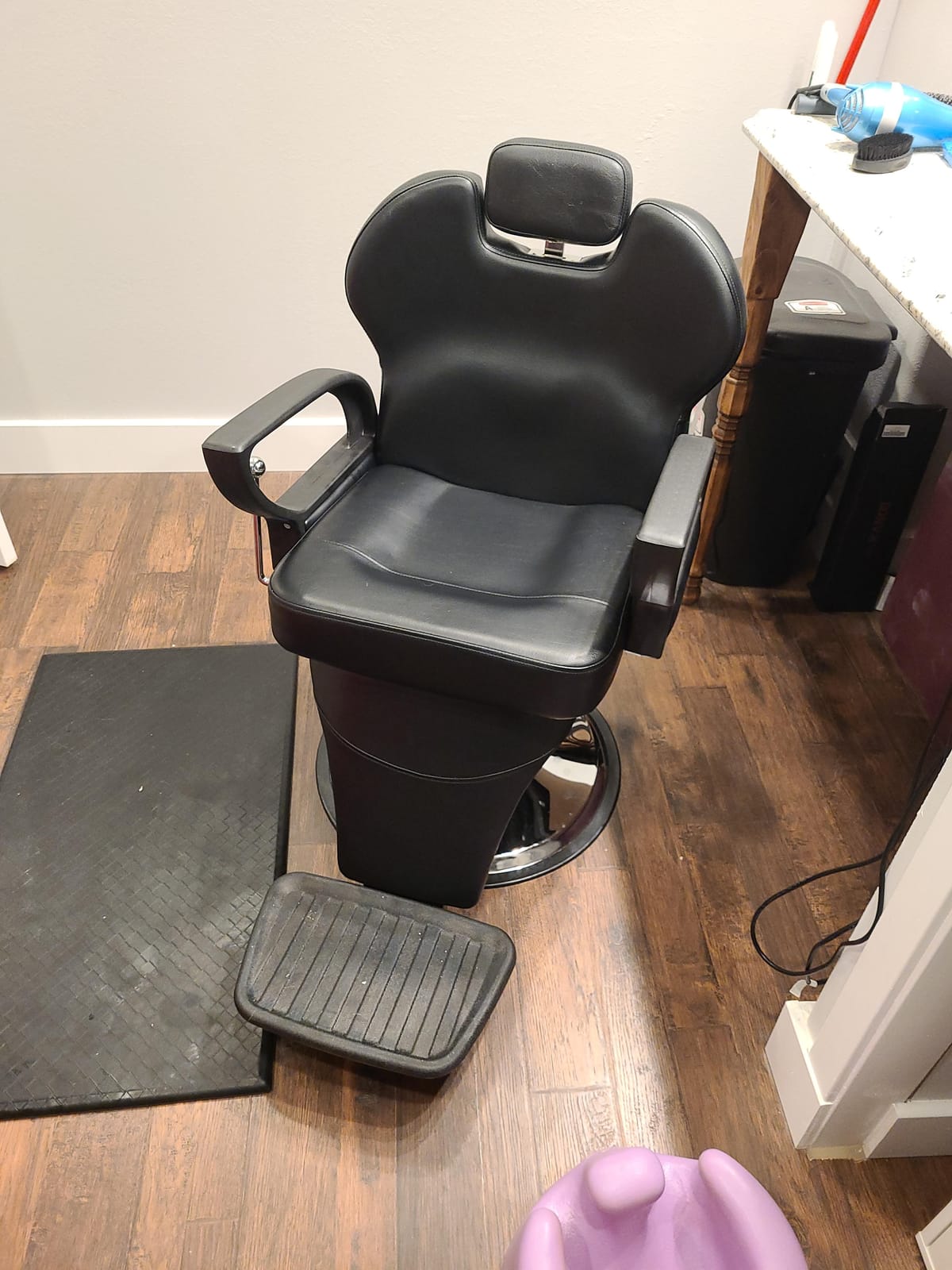 Artist hand Barber Chair Reclining Salon Chair for Hair Stylist, Black customer photo 2