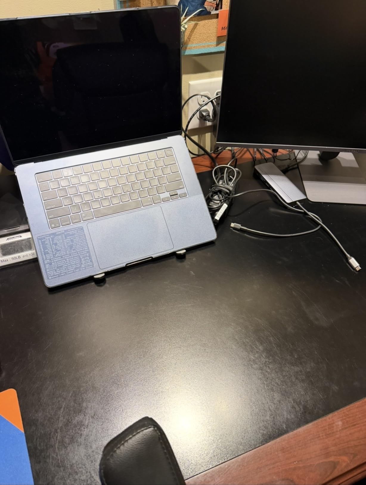 Leeboom Laptop Stand for Desk, Adjustable Foldable Aluminum Riser, Silver customer photo 1