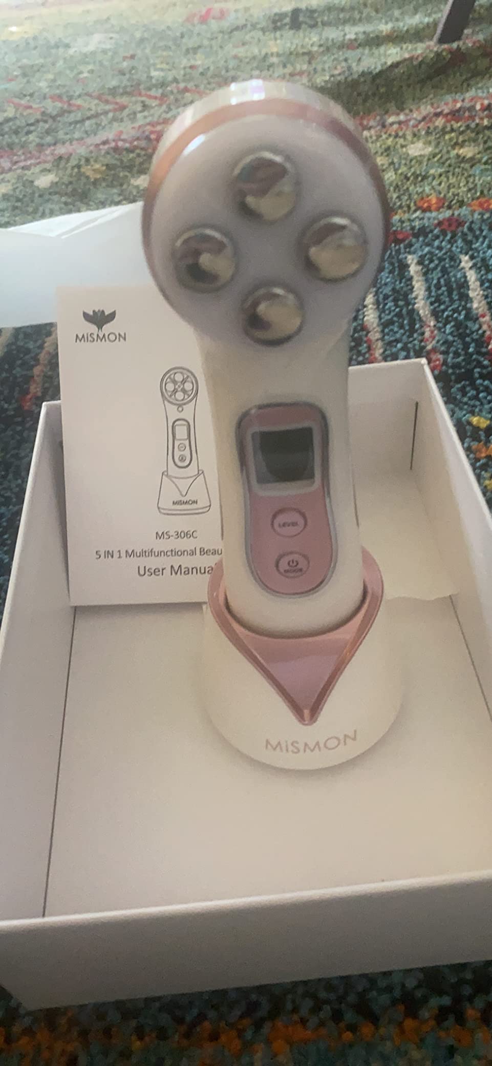 High Frequency Facial Machine 5 in 1 Facial Massager Micro-Current Recharable Facial Frequency Device customer photo 1