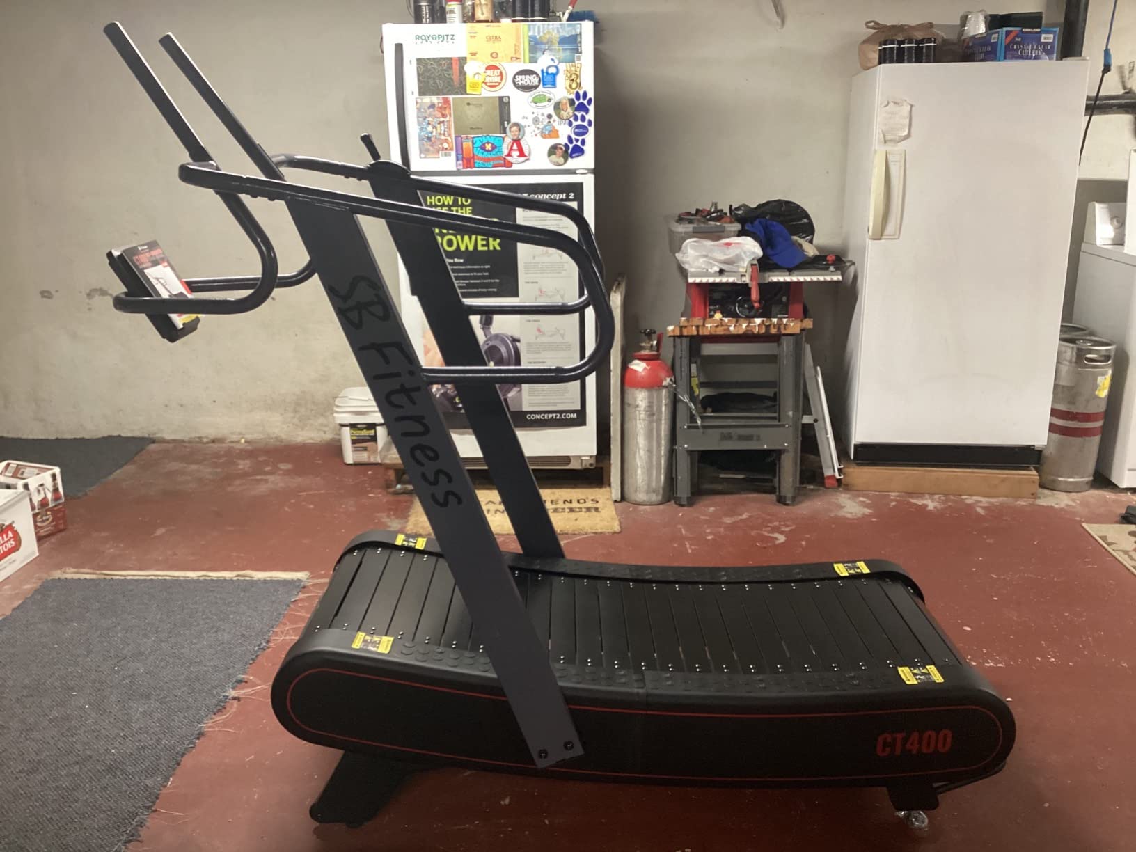 SB Fitness Equipment CT400 Self Generated Curved Commercial Exercise Workout Treadmill with 3 Resistance Levels and Front Digital Display customer photo 1