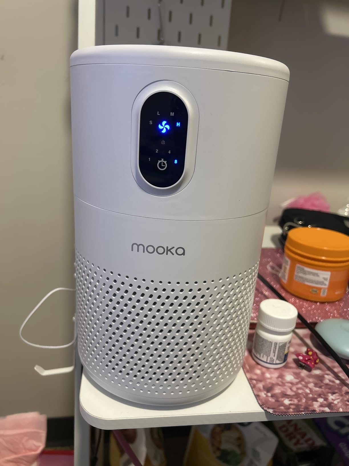 MOOKA Air Purifiers for Home Large Room up to 1076ft², H13 True HEPA Air Filter Cleaner, Odor Eliminator, Remove Smoke Dust Pollen Pet Dander, Night Light, B-D02L White customer photo 1