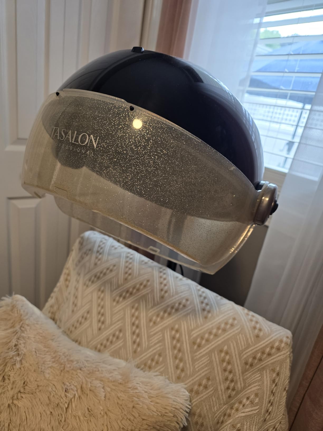 TASALON Ionic Hooded Hair Dryer - 1875W Bonnet Dryer with 3 Temperature Settings - Portable Standing Dryer for Home and Salon customer photo 2