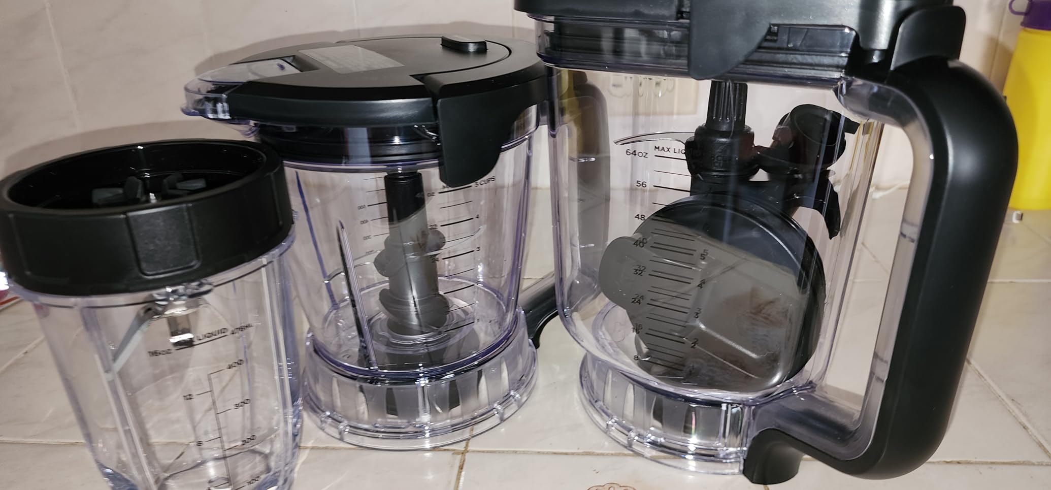 Ninja Compact Kitchen System, Auto-iQ, 1200W, 72oz Pitcher, Grey, AMZ493BRN | 3 functions for smoothies, dough & frozen drinks with Auto-iQ. 72-oz pitcher, 40-oz processor bowl, 18-oz cup. customer photo 2