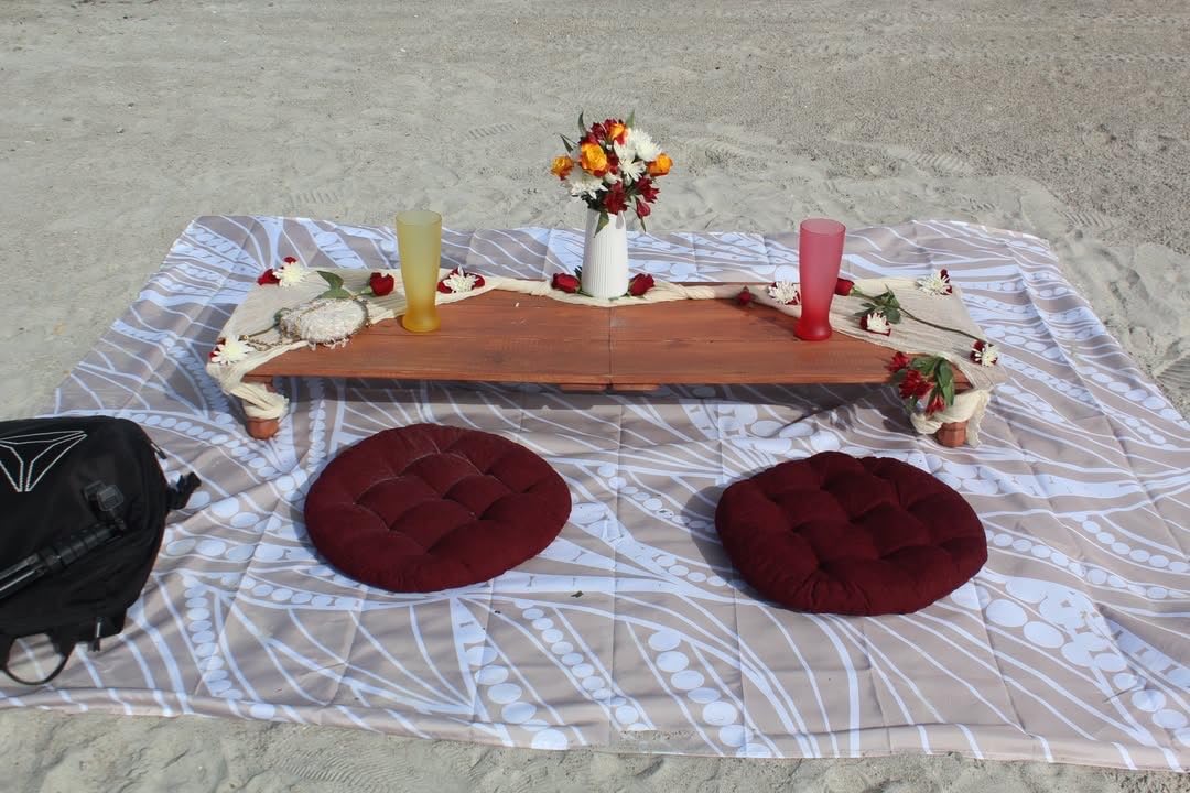 Beach Blanket Waterproof Sandproof Oversized 95”x 80”,Sand Free Beach Mat with Corner Pockets,Portable Mesh Bag for Beach Festival,Picnic,Travel and Outdoor Camping (Seaturtle) customer photo 1