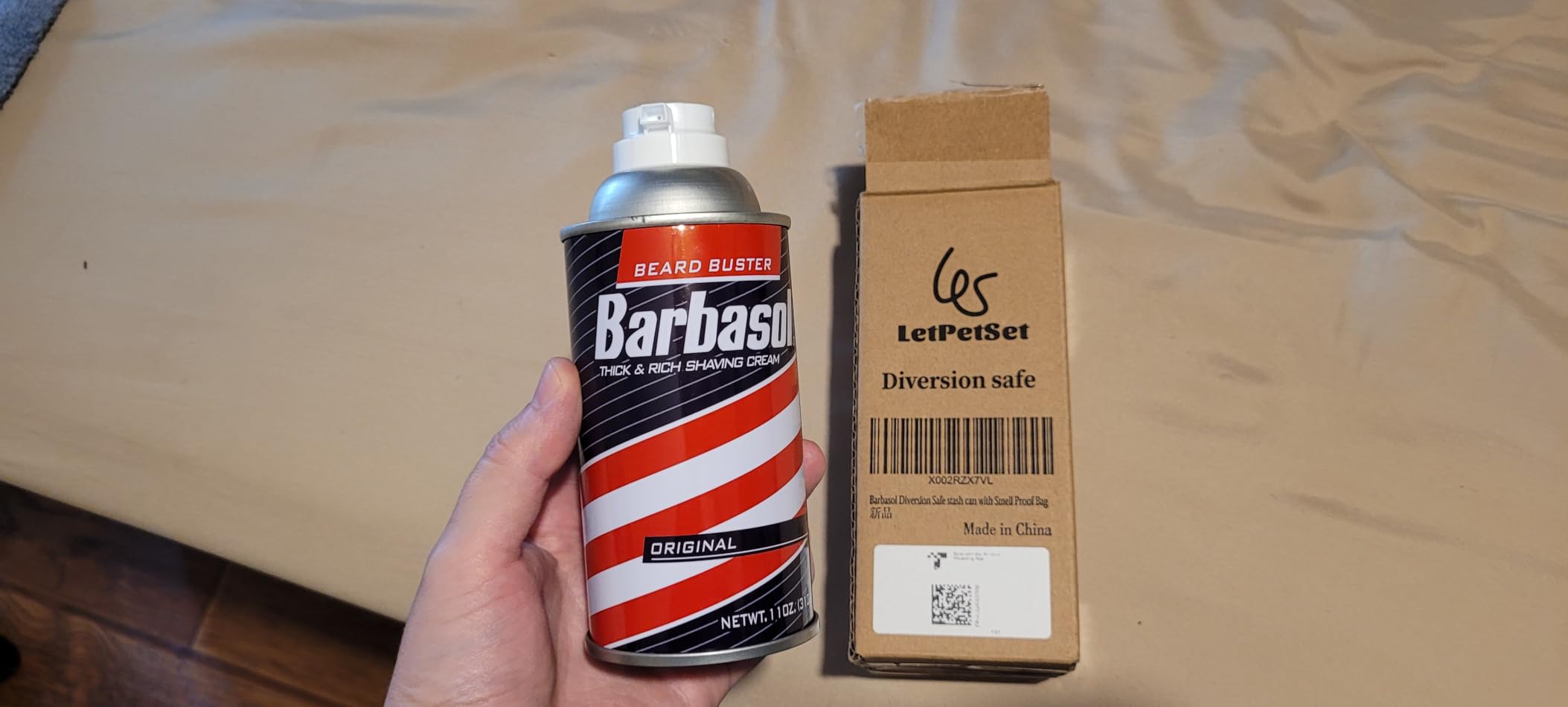 Barbasol Diversion Safe Stash Can with Food Grade Smell Proof Bag with Hidden Compartment for Keys, Cash and Valuables-Steel Material customer photo 2