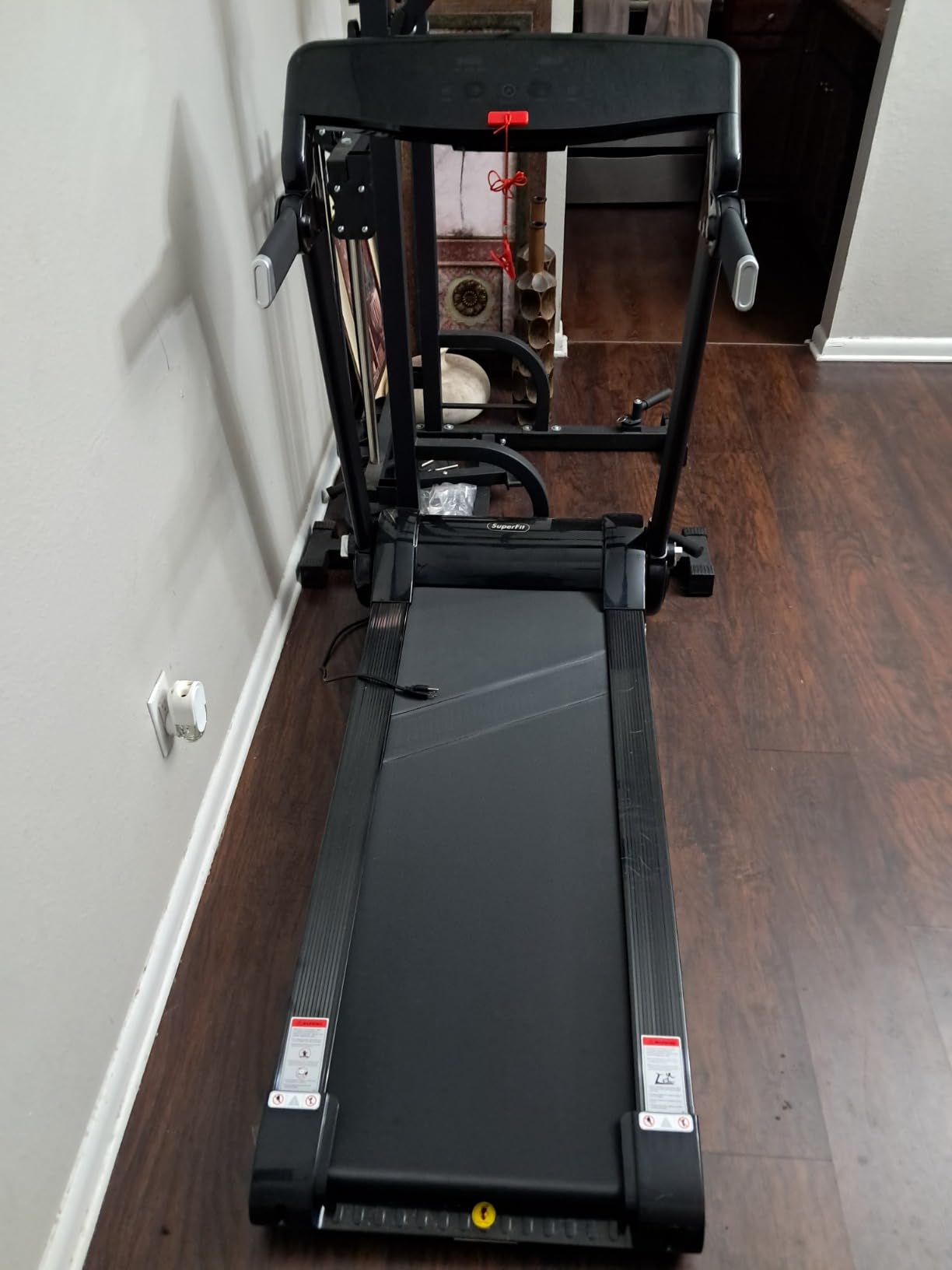 Goplus 3HP Electric Folding Treadmill, Self-Standing Superfit Treadmill with APP Control, Blue Tooth Speaker, HD Touch Screen, Installation-Free, Walking Jogging Running Machine for Home Office customer photo 2